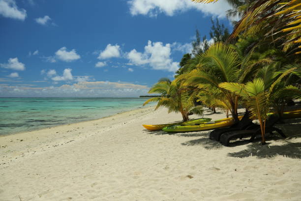 istock Canoes on Tamanu Beach, Aitutaki 941621674