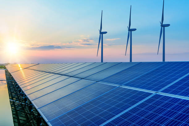 istock Solar panels and wind power generation equipment 941624012