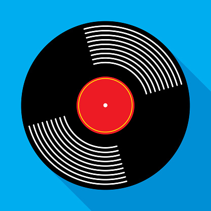 Vector illustration of a graphic vinyl record icon