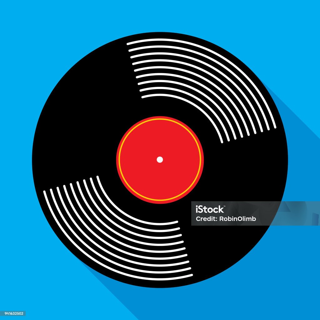 Vinyl Record Album Icon Vector illustration of a graphic vinyl record icon Record - Analog Audio stock vector