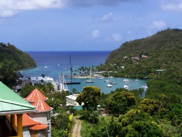 View of a marina in St-Thomas, Virgin Islands