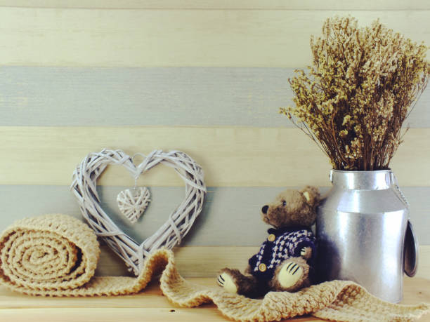 istock teddy bear with scarf and copy space background 941634952