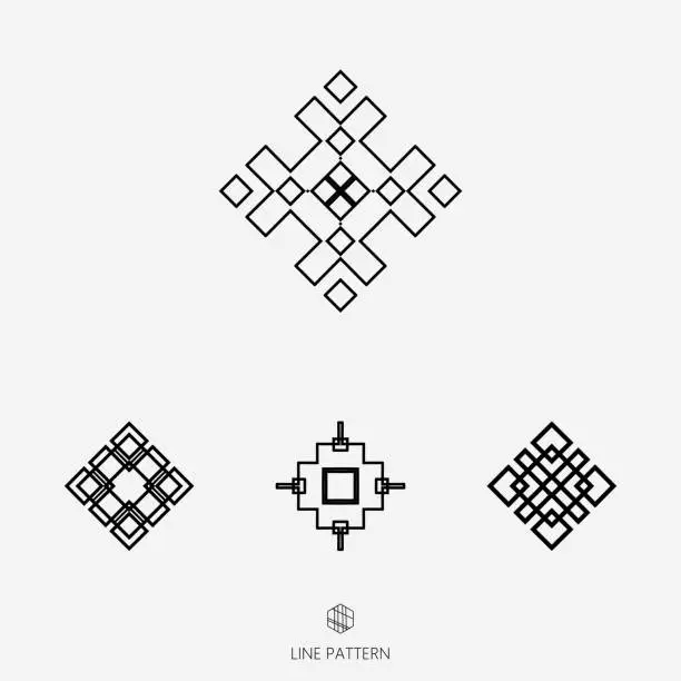 Vector illustration of set of geometric icon