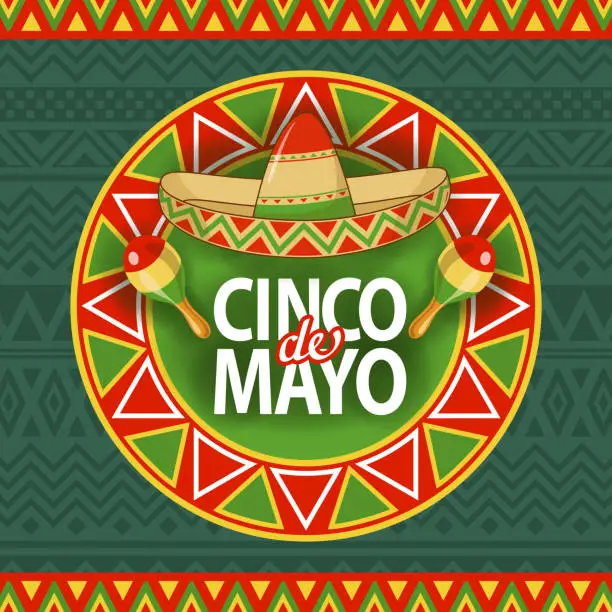 Vector illustration of Cinco De Mayo Hat Celebration