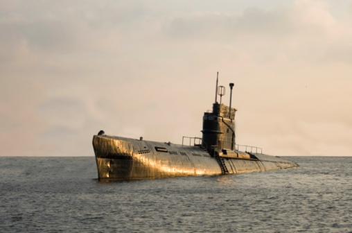 Russian Submarine rising to the surface