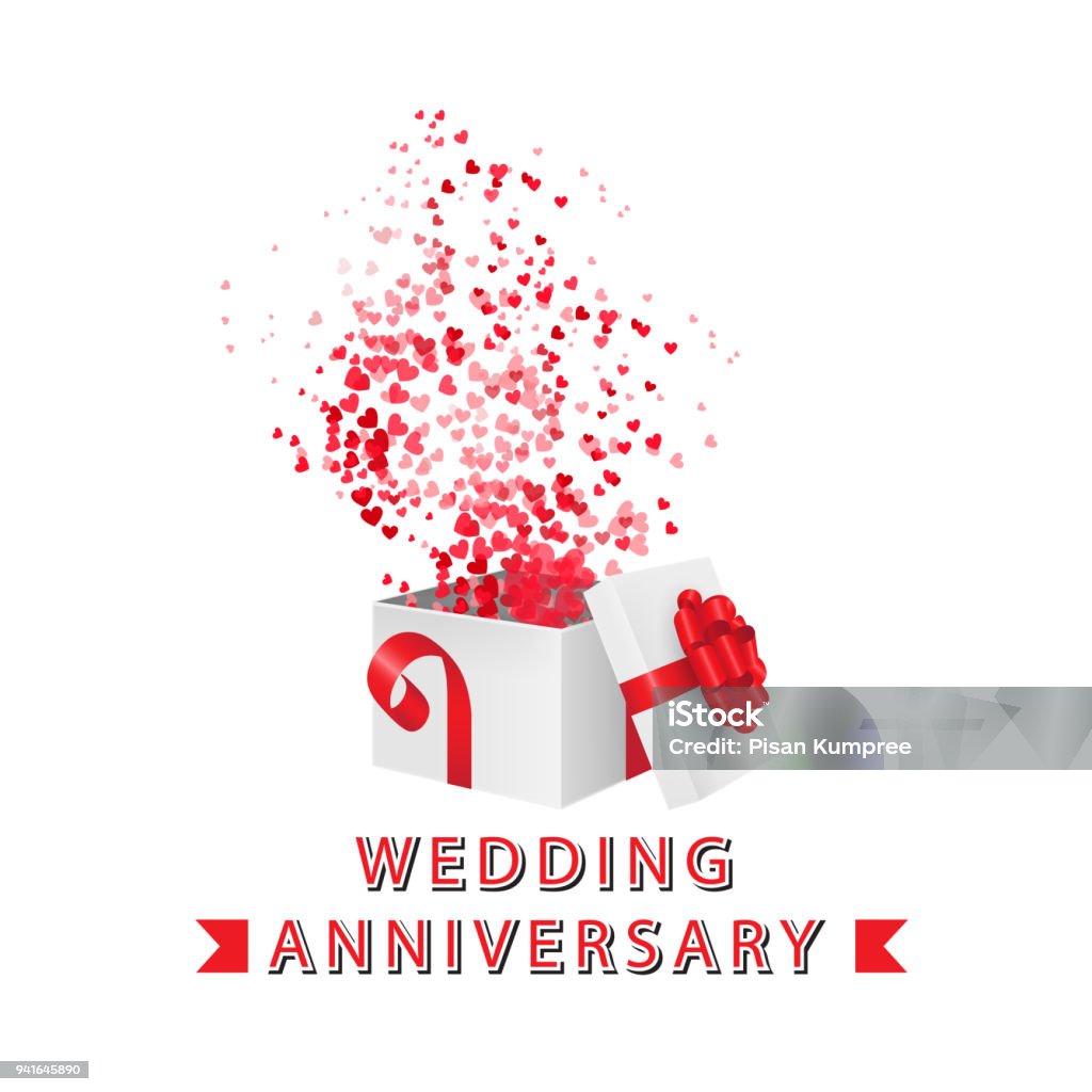 Hộp Quà Tặng Kỷ Niệm Ngày Cưới Hình Ảnh Vector Nền Trái Tim Nổi ...