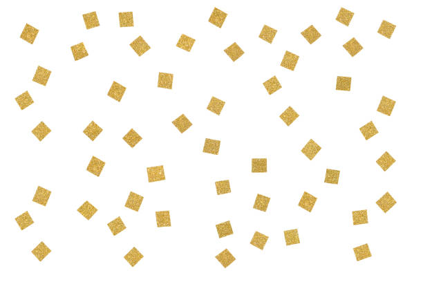 istock Gold glitter square paper on white background 941653262