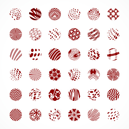 Vector illustration 36 red sphere pattern icon