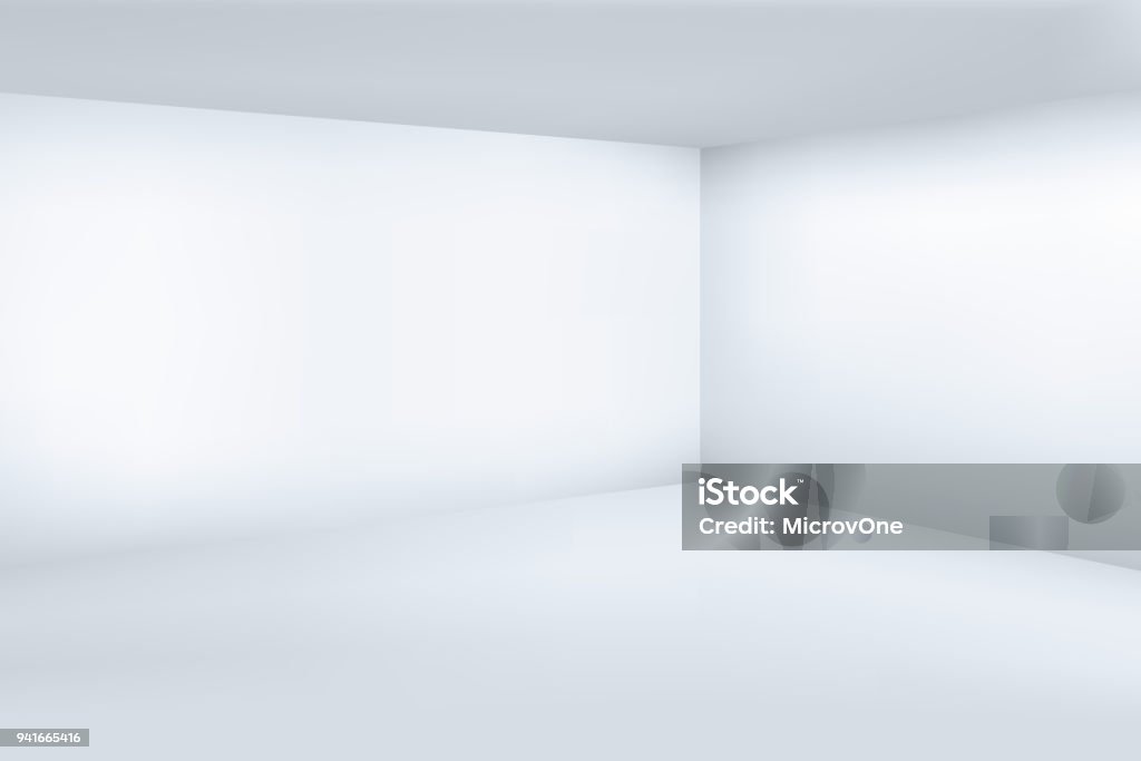 Empty white 3d modern room with space clean corner vector illustration Empty white 3d modern room with space clean corner vector illustration. Space room interior, empty floor and wall Domestic Room stock vector