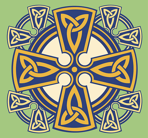 illustrations, cliparts, dessins animés et icônes de croix celtique avec circle - celtic knotwork