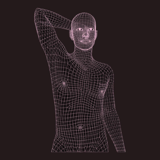 istock Man in a Thinker Pose. 3D Model of Man. Geometric Design. Business, Science, Psychology or Philosophy Vector Illustration. 941670186