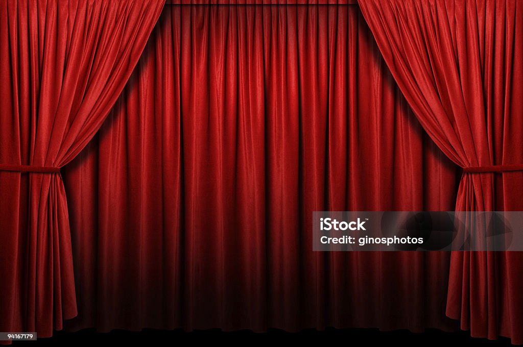 Cortina de palco vermelho - Foto de stock de Cortina royalty-free