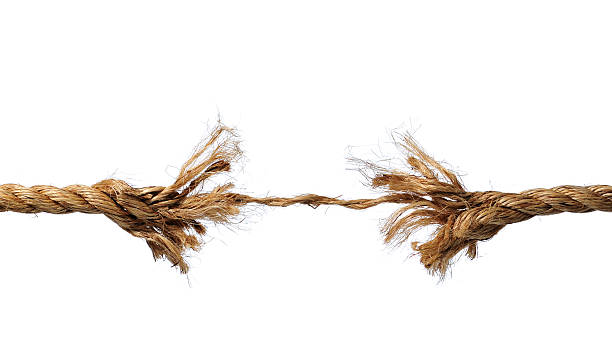 Frayed Rope about to Break stock photo