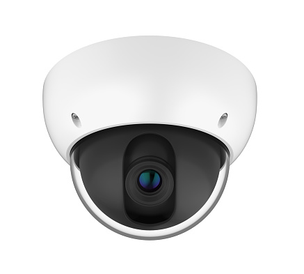 Dome CCTV Security Camera isolated on white background. 3D render