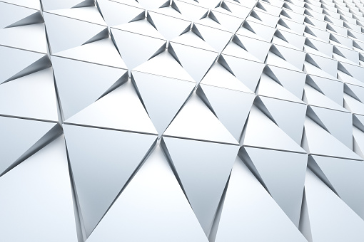 Abstract 3D minimalistic geometrical background of triangles