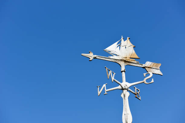 istock Sailboat weather vane against clear sky with copy space 941677956