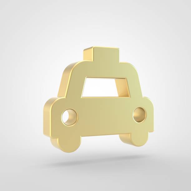istock Golden taxi icon isolated on white background. 941678408