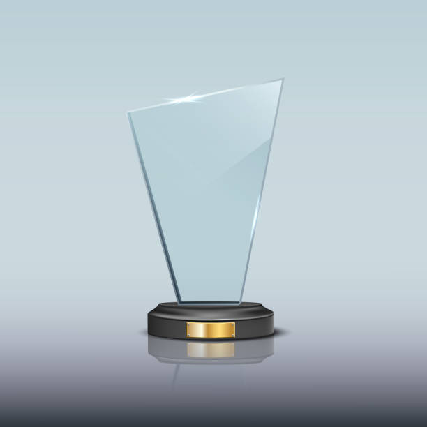 istock Glass Award template. Vector blank glass trophy award. 941679044