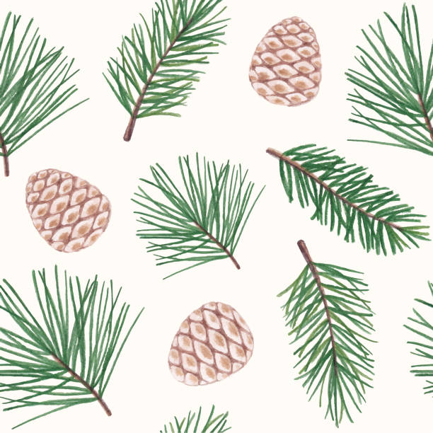 A Seamless Green Template For Christmas With Pine Trees Vector Art At Vecteezy