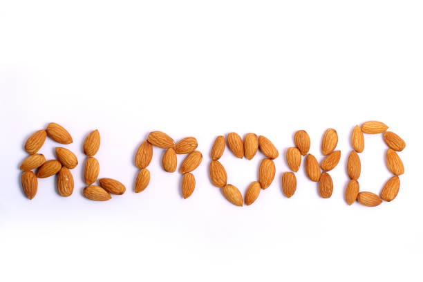istock almond, almond in white 941687360