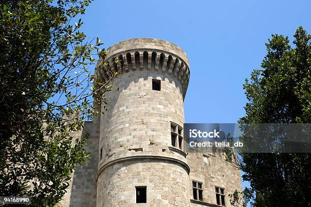 Rhodes Walled Medieval City Stock Photo - Download Image Now - Architecture, Blue, Castle