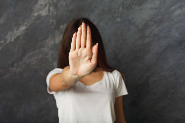 istock Young woman saying thanks but no 941692192