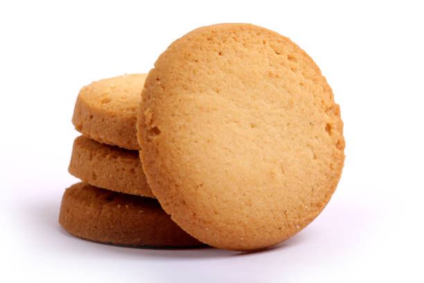 Danish butter cookies, butter cookies on white