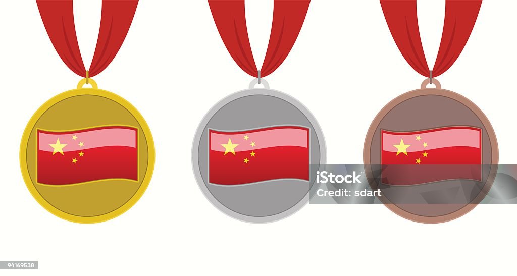 Chiny medali - Grafika wektorowa royalty-free (Chiny)