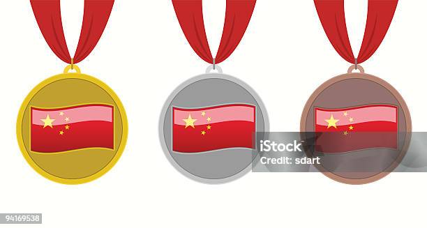 Chiny Medali - Stockowe grafiki wektorowe i więcej obrazów Chiny - Chiny, Międzynarodowe wydarzenie sportowe, Bez ludzi