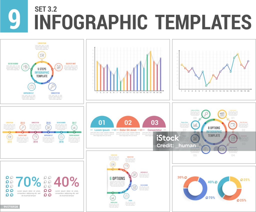 Infograph Form 9 Infographic Templates Stock Illustration - Download Image Now ...
