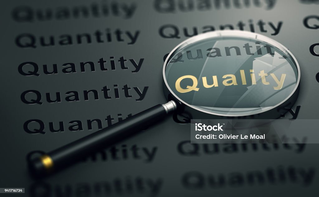 Priorität auf Qualität statt Quantität - Lizenzfrei Qualität Stock-Foto