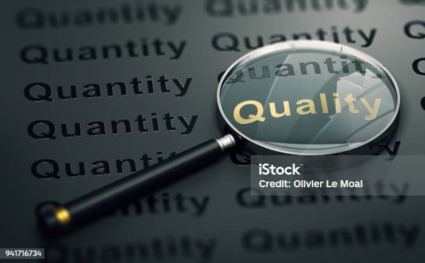 Priority To Quality Over Quantity Stock Photo - Download Image Now - Quality, Abundance, Merchandise