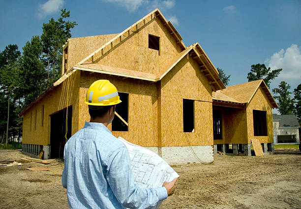 Architect Inspecting Construction Project stock photo