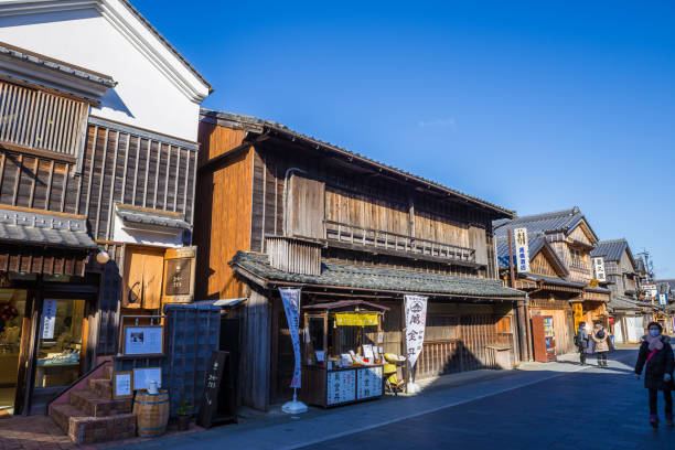 calle oharai-machi en mie japón - ise fotografías e imágenes de stock