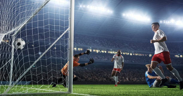 istock Soccer game moment  on professional stadium 941733256