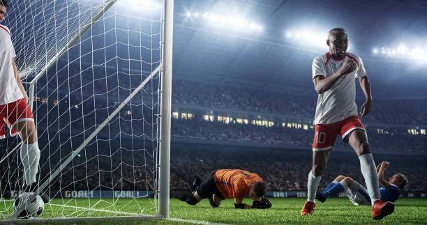 istock Soccer game moment  on professional stadium 941733262