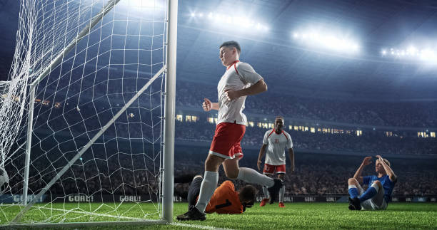 istock Soccer game moment  on professional stadium 941733354