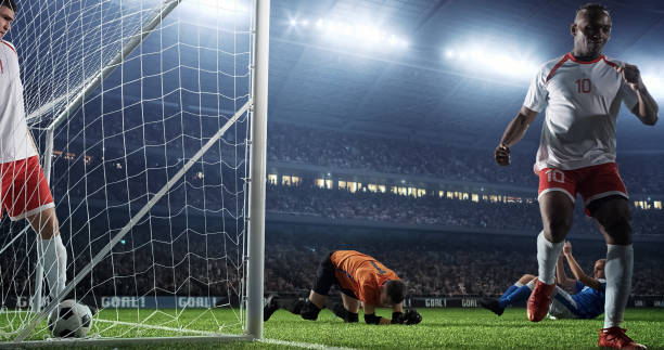 istock Soccer game moment  on professional stadium 941733550