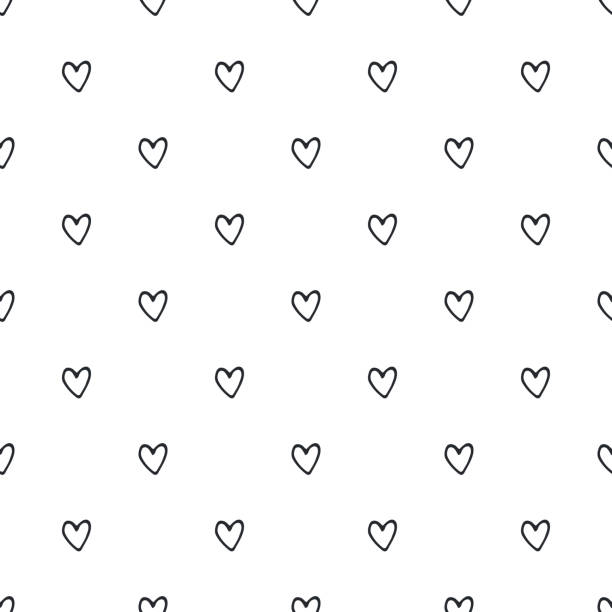 Seamless pattern with hand drawn hearts. Vector illustration in scandinavian style Seamless pattern with hand drawn hearts. Vector illustration in scandinavian style. black and white heart stock illustrations