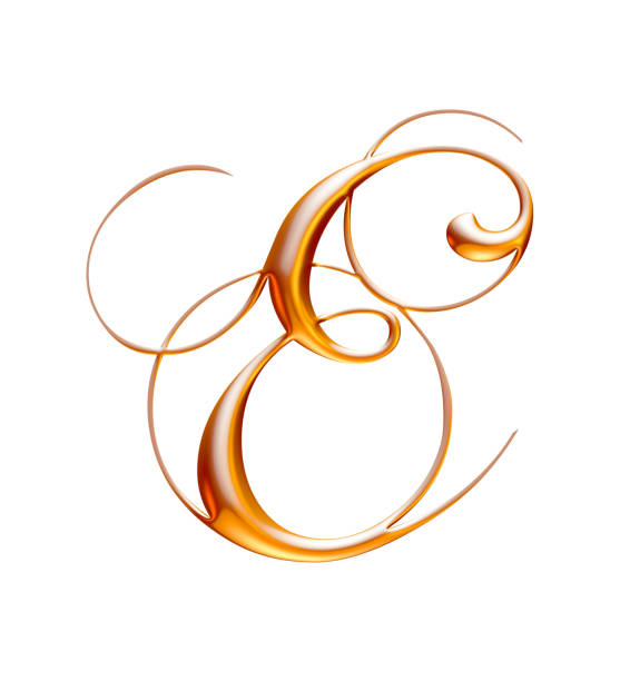 istock Golden alphabet, letter e, white background, beveled gold effect, 3d illustration 941736922