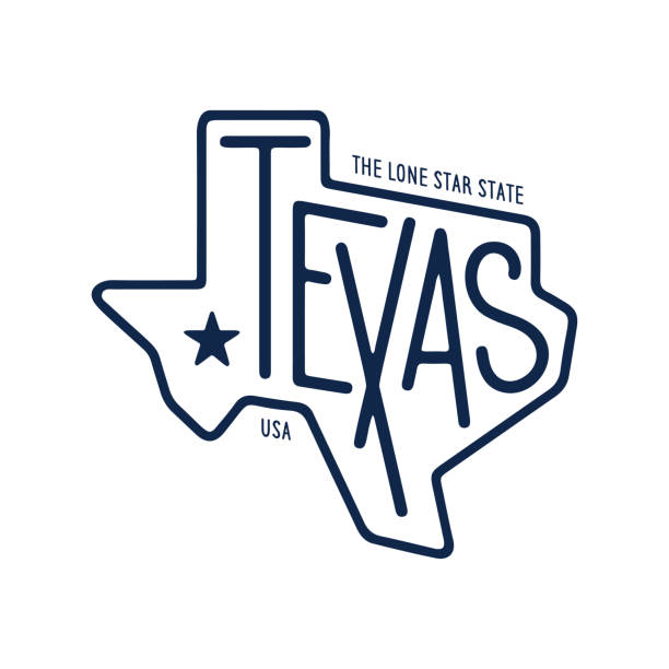 texas im zusammenhang mit t-shirt-design. der lone star state. vintage vektor-illustration. - texas stock-grafiken, -clipart, -cartoons und -symbole