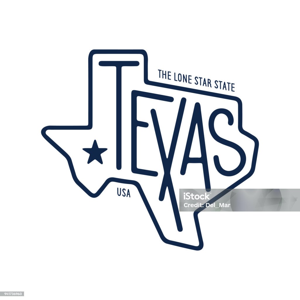Texas related t-shirt design. The lone star state. Vintage vector illustration. Texas related t-shirt design. The lone star state. Monochrome concept on white background. Vintage vector illustration. Texas stock vector