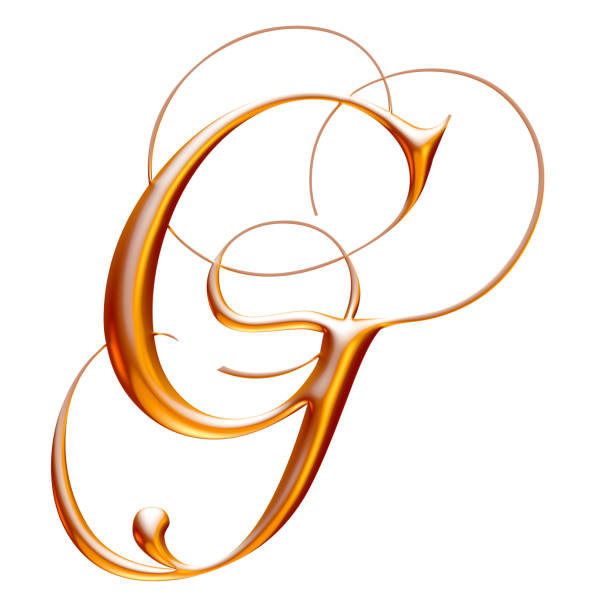 istock Golden alphabet, letter G, white background, beveled gold effect, 3d illustration 941737092