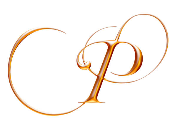 istock Golden alphabet, letter P, white background, beveled gold effect, 3d illustration 941737148