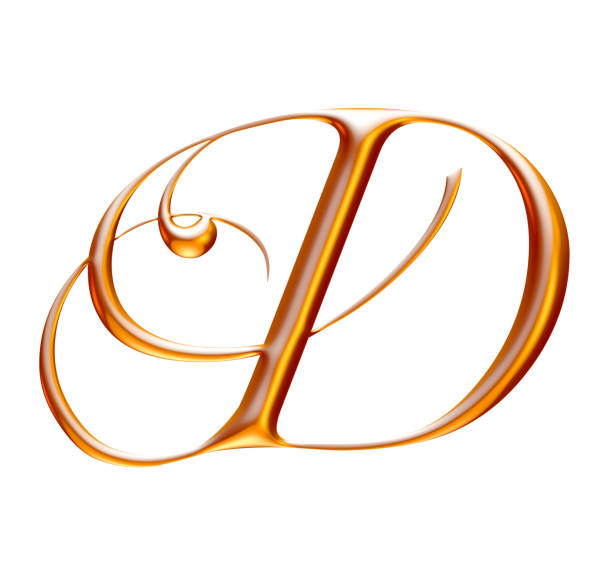 istock Golden alphabet, letter D, white background, beveled gold effect, 3d illustration 941737208
