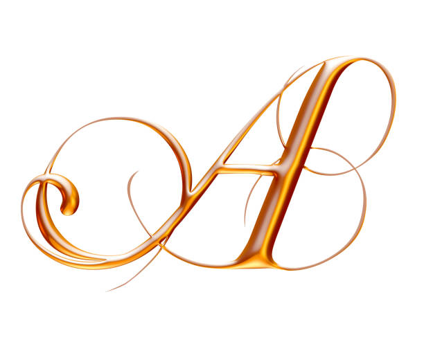 istock Golden alphabet, letter A, white background, beveled gold effect, 3d illustration 941737230