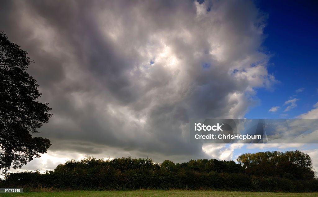 Dramáticas nuvens de tempestade - Foto de stock de Campo royalty-free