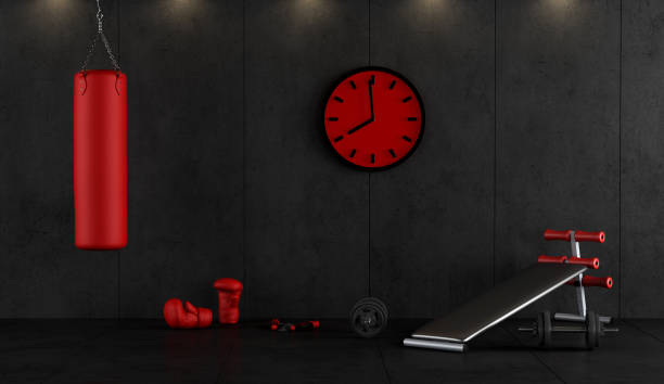 Red and black boxing gym