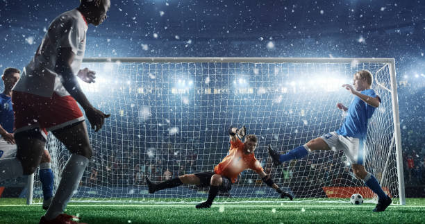 istock Soccer game moment  on professional stadium 941749084