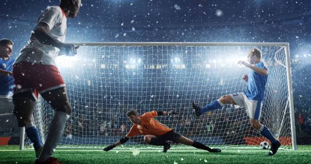 istock Soccer game moment  on professional stadium 941749168